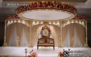 Tamil Wedding Manavarai Fiberglass Mandap UK Australia Modern Detachable Hand Carved Pillars South Indian Wedding Mandap - Product Image 6