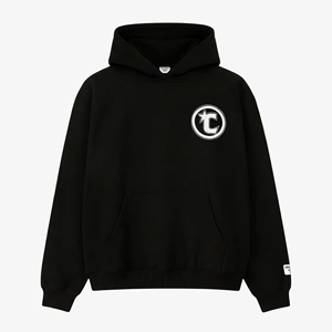 Sweat-shirt à capuche zippé noir pour homme 2026, coupe oversize, 100 % coton French Terry, style streetwear décontracté, avec logo brodé sur la poche avant - Product Image 1