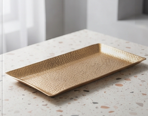 Plateau en métal texturé pour cuisine et salle à manger, article de vaisselle, fournisseur pour commandes en gros - Product Image 2