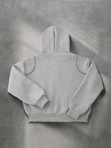 Sudadera con capucha unisex Y2K Cyberpunk vintage con ribetes en contraste y cremallera, de manga larga, reversible, lisa, holgada, de mezcla gruesa, personalizada - Product Image 4
