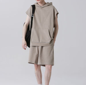 Sin mangas de algodón francés Terry Sudadera con capucha caída hombro DTG impresión sudaderas con capucha de alta calidad hombres - Product Image 2