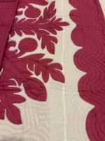 Magnifiques couvertures hawaïennes faites à la main, à motifs de feuilles blanches et rouges, 100% coton, style vintage, écologiques, lavables, toutes saisons
