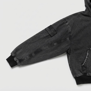 Sudaderas con capucha para hombre con cremallera, lavado ácido, 100% algodón, básicas, oversize, desgastadas, de corte holgado, unisex, al por mayor, personalizadas - Product Image 5
