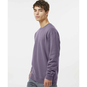Sweat-shirt à col rond surdimensionné pour homme, en coton tricoté uni violet, décontracté, pour l'automne - Product Image 2