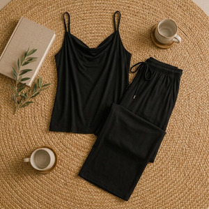 Conjunto de Pijama y Ropa de Estar para Mujer, Tela Tencel, Ropa de Dormir Transpirable para Verano - Product Image 6