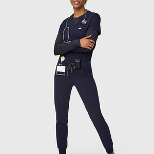 Conjunto de Uniforme Médico Premium para Mujer, Cuello en V, con Pantalones Tipo Jogger para Personal de Hospital y Clínica - Product Image 4
