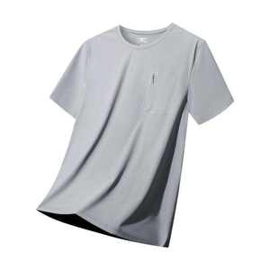 Camiseta Casual de Manga Corta para Hombre, Algodón de Alta Calidad, Color Negro, con Bolsillo con Cremallera, Transpirable, Corte Ajustado, Ropa Deportiva de Verano - Product Image 5
