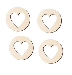 Anneaux de serviette en bois en forme de cœur, décoration de table ronde, pour mariage et réceptions, 7 cm, lot de 8 - Product Image 3