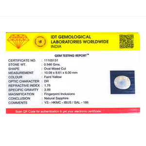 Loose 4.73 Ct Oval Cut Yellow Sapphire Gemstone for Fine Jewelry - Product Image 4
