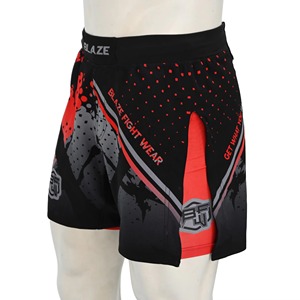 Shorts de combat BJJ MMA 2-en-1 avec impression personnalisée par sublimation, doublure de compression intégrée, grappling, Jiu-Jitsu brésilien, shorts No-Gi - Product Image 4