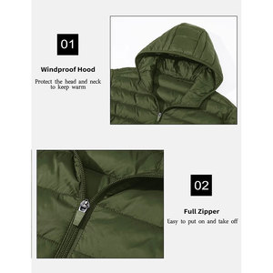 Nouvelle arrivée : Doudoune d'hiver pour homme, col montant, fermeture éclair, manches longues, style urbain, design avant, service OEM personnalisé - Product Image 4