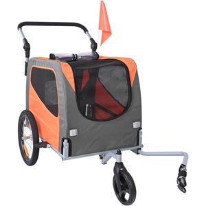 Remolque para Bicicleta para Perros, Soporta hasta 66 Libras, Carrito 2 en 1 para Mascotas, Portador de Bicicleta, Carrito Plegable Fácil de Usar con Rueda de Liberación Rápida - Product Image 1