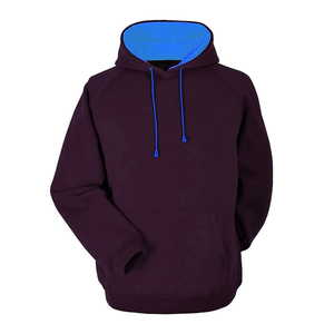 Sudadera con Capucha Morada para Hombre, Corte Regular, Felpa de Algodón, Estilo Casual para Otoño, Diseño con Bolsillos, Manga Raglán - Product Image 1
