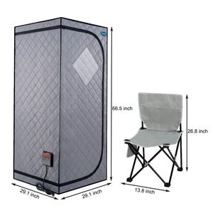 Tenda Sauna a Infrarossi Portatile Grigia a Grandezza Naturale con Tappetino Riscaldante per Piedi e Controller, Design Pieghevole per Spa Personale Domestica - Product Image 6