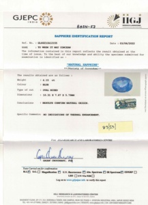 Zafiro azul ovalado natural de 4.15 quilates de Sri Lanka, piedras preciosas sueltas para la fabricación de joyas y anillos, certificado BSI-53 - Product Image 6