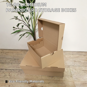 <b>Pack</b> of 10 Recycled Paperboard Medium Storage Boxes 18x14x12 for Moving Grocery Fur & Socks Packaging - Product Image 6