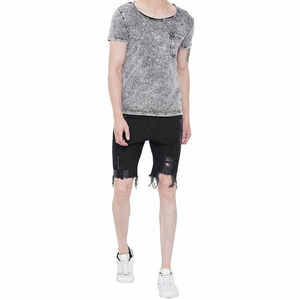 T-shirts pour hommes en coton 100% de qualité supérieure, anti-bactériens, à séchage rapide, anti-boulochage, effet délavé, coupe moderne - Product Image 2