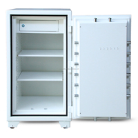 Luxus-Heimsafe WELKO US1080 DK mit Fingerabdruckschloss 2mm Edelstahl Feuerfest 1000-1200°C Weiß Einbruchsicher