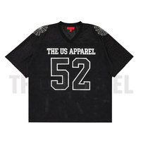 Maillot de sport en maille respirant à séchage rapide, coupe classique, col en V, manches courtes, imprimé, haute qualité, style streetwear