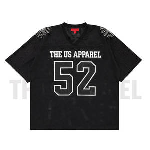 Maillot de sport oversize de qualité supérieure, coupe courte en maille, style streetwear, t-shirt ample, maillot de football, vente en gros - Product Image 2