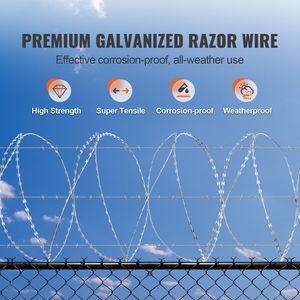 Filo Spinato Razor da 45 Metri, 3 Rotoli, Doppia Spirale, Nastro Razor Zincato, Diametro 5mm per Recinzioni e Applicazioni di Sicurezza - Product Image 2