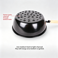 Allume-charbon portable pour camping en plein air, mini brûleur à charbon, foyer BBQ avec pelle à bois