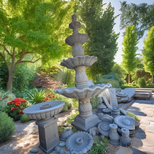 น้ำพุหินทรายหินอ่อนขนาดใหญ่สำหรับตกแต่งกลางแจ้งขนาดใหญ่คุณภาพระดับพรีเมี่ยม - Product Image 1