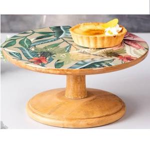 Soporte moderno para pasteles y postres para sala de estar, bandeja para pasteles, soporte de madera con tapa redonda creativa a un precio asequible - Product Image 2