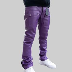 Pantalones de Cuero para Hombre de Alta Calidad al Mejor Precio, Corte Recto, Cintura Media, Tela de Lona Transpirable, Color Negro - Product Image 4