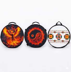 Sac de transport pour tambour shamanique par sublimation |   Tissu Cuadra, sangle réglable |   Sacs à tambours artisanaux de 8 à 24 pouces - Product Image 3