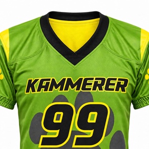 Camiseta de Fútbol Verde Claro con Estampado de Huella, Cuello en V, Manga Corta, Malla Transpirable, Uniforme Deportivo - Product Image 4