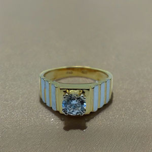 Elegant 22K Gold Diamond <b>Ring</b> with Classic Wide Band Design Stylish Designer Finger <b>Ring</b> <b>for</b> <b>Men</b> Luxury Jewellery <b>for</b> Daily Wear - Product Image 3