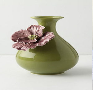 Vase élégant en céramique blanche avec motifs de feuilles turquoise en relief. Disponible à prix de gros. - Product Image 5