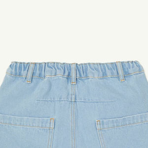 Shorts décontractés pour garçons en denim, taille ajustable en tissu extensible doux, confortables pour le quotidien, collection été, finition délavée - Product Image 5
