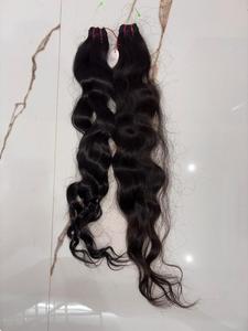 Extensions de cheveux naturels indiens Remy en vrac, ondulés, noir naturel, double trame, cheveux humains à tirage simple - Product Image 3