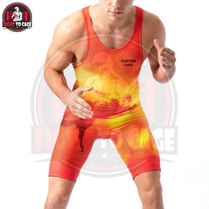 Combinaisons de lutte imprimées en Spandex et Polyester, directement de l'usine, vêtements d'arts martiaux avec col rond, équipement sportif léger - Product Image 4