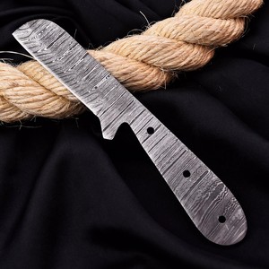 Cuchillo de caza de hoja fija personalizado de acero de Damasco, forjado de espiga completa, tipo Bull Cutter, en bruto para bricolaje, Kit OEM/ODM - Product Image 1