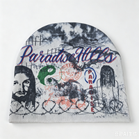 Bonnet tricoté personnalisé à motif lettres, bonnet d'hiver unisexe chaud en tissu courant, OEM ODM Marque Privée Vente en Gros DDP