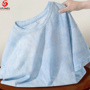 T-shirt vierge personnalisable à col rond respirant pour femme, avec logo imprimé sur mesure, style tie-dye tendance, toutes saisons - Product Image 5