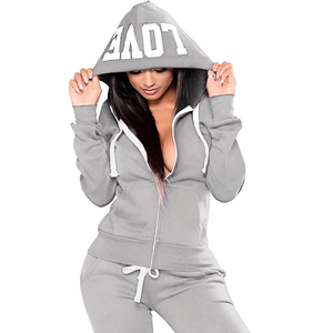 New Tracksuit Women Solid Loose Hoodies 2 Piece Set Fashion Sweatshirts Tracksuit Set - Product Image 4