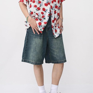 Pantalones Cortos de Mezclilla Baggy de Alta Calidad para Hombre, Estilo Verano, con Bolsillos - Product Image 5