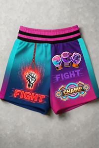 Shorts de boxe en tissu polyester, personnalisation par sublimation, logo brodé, respirant, vêtements de sport, taille personnalisée - Product Image 2