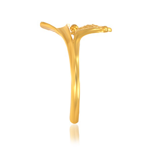 Elegant Golden Floral Blossom Statement <b>Ring</b> for Women Luxury Nature Inspired <b>Open</b> Band Fashion Jewellery - Product Image 3