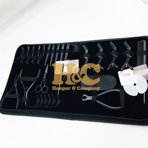 New Professional Stainless Steel Hair Extension Pliers Kit with I Tip Big Size Loop <b>Hook</b> <b>Clip</b> Box Threads Shape Needle Scissors - Product Image 6