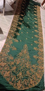 Tela de satén bordada jacquard multicolor de seda pura para la fabricación de vestidos de novia, suministro al por mayor para exportación. - Product Image 3