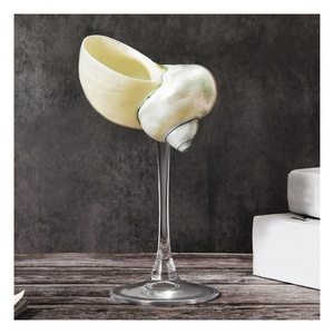 Verre à vin artisanal en verre transparent à long pied, écologique, pour l'été tropical, décoration de table originale pour la maison et les événements - Product Image 4