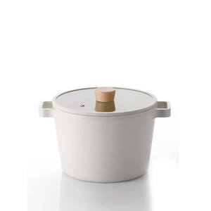 Kaico Minimalist Metal White Ice Bucket With <b>Wooden</b> Lid Knob Sleek Double Handled Multi Purpose Beverage Chiller Modern Decor - Product Image 3
