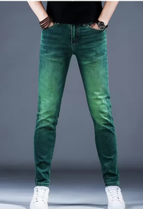 Jeans TRIBON SPORTS para Hombre, Corte Regular, Color Verde, Lavado Enzimático, Cintura Media, Casuales, Ecológicos, Rotos, Estilo Urbano, 100% Algodón, Tallas Grandes - Product Image 4