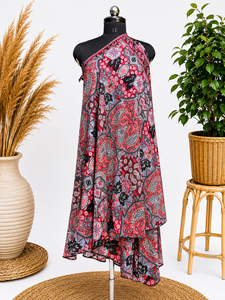 Women's Maxi Chiffon Skirt Natural <b>Elastic</b> Waist Paisley Print Vintage Style A-Line Loose Fit Lightweight Summer Casual <b>Dress</b> - Product Image 4