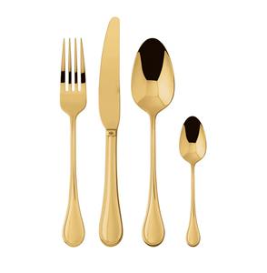 Diseñado para una gran versatilidad, hermoso juego de cubiertos de acero inoxidable en tonos cálidos, adecuado para cenas familiares y reuniones formales. - Product Image 1